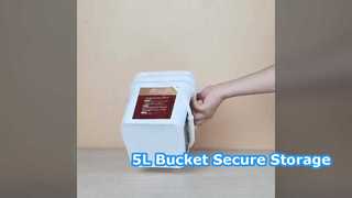 ถังพลาสติก 5 ลิตรที่เก็บอาหารสัตว์เลี้ยงได้อย่างปลอดภัย