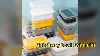 ชาม Takeaway ทรงกลมขนาดใหญ่พร้อมฝาปิด