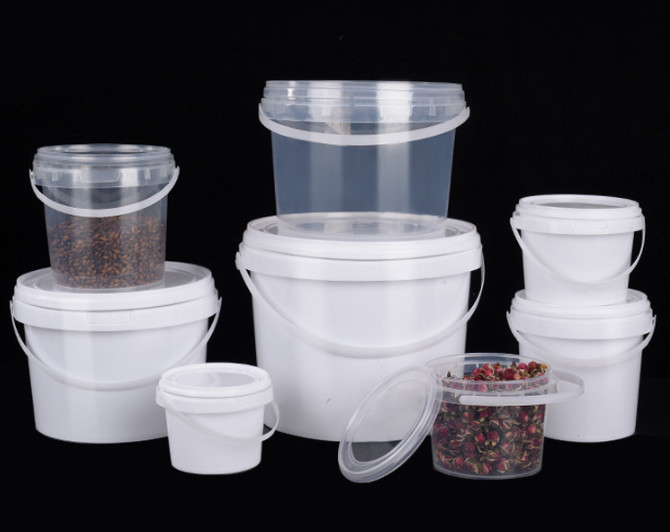 ถังอาหารพลาสติกวัสดุ HDPE สีขาวหรือสีอื่น ๆ 0.2L-20L