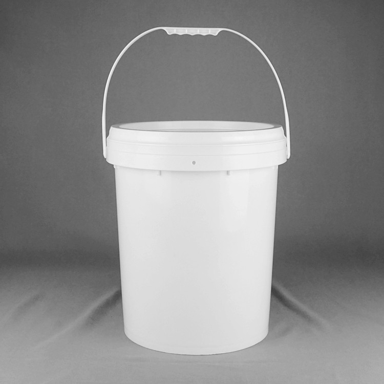 Snap On Lid Stackable ขาว 5 แกลลอนถังพลาสติกกับกระปุกสําหรับการเก็บของที่หลากหลาย