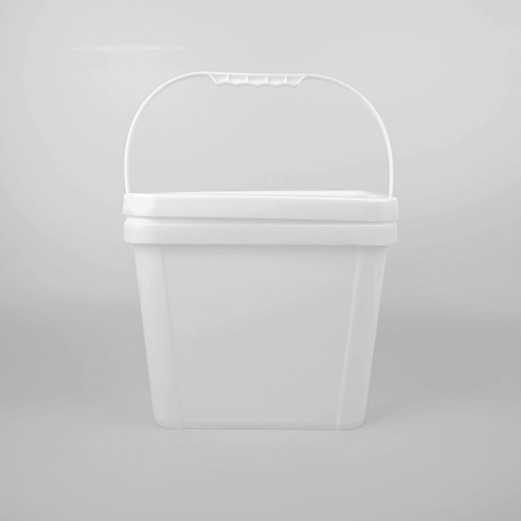 2L Square PP Food Grade Bucket with Chemical Resistant Handle and Lid หลายขนาด