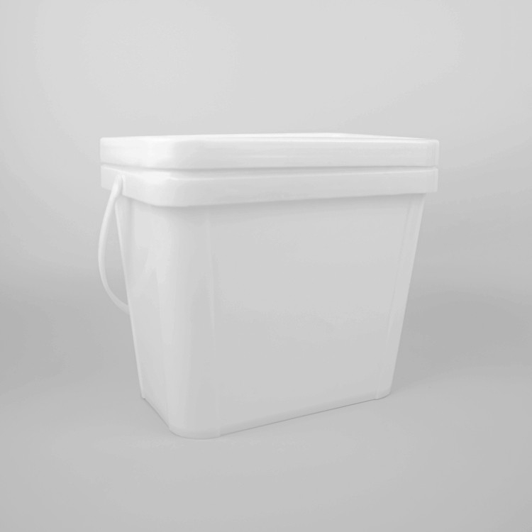 2L Square PP Food Grade Bucket with Chemical Resistant Handle and Lid หลายขนาด