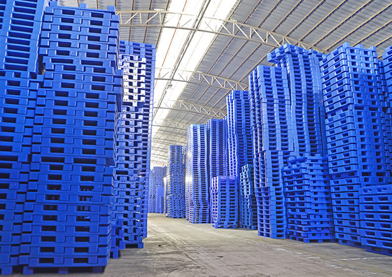 Double Side Face 4 Way Entry Warehouse พาเลทพลาสติกอุตสาหกรรมย้อนกลับได้