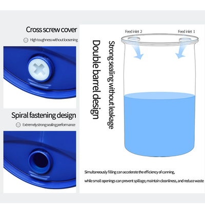 ถังพลาสติกสีน้ำเงิน HDPE 200L สำหรับเก็บสารเคมี