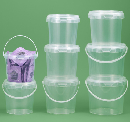 PP/HDPE พลาสติกมือถังอาหาร มีให้เลือก ขาวพร้อมฝา