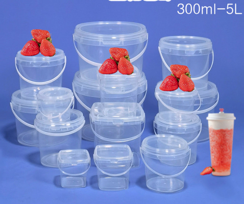 ถังอาหารพลาสติกที่สามารถปรับแต่งได้ พร้อมฝาปิดและมือรับรอง CAS/FDA/SGS/ISO9001