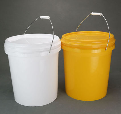 พลาสติกกลมหรือโลหะ ถัง 5 แกลลอนที่มีมือและกระปุก